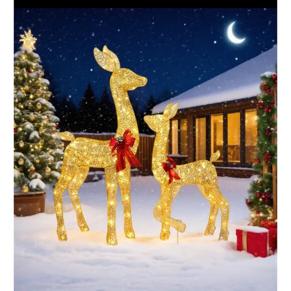 2pcs Golden Deer set Size 73” x 27” - Picture 1 of 6